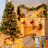 Cluster-Lights-Christmas-Tree-Lights-Outdoor, 1000 LED 50 Ft Christmas Firecrackers String Lights, 12 Modes Timer Remote Waterproof Plug in Twinkle Fairy Lights for Xmas Tree Garland Window Party