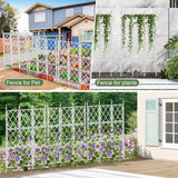 63 Inch White Metal Pipe Garden Trellis Support Fence Frame for Climbing
