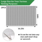 2PCS 10 x 16.5 Ft Mosquito Netting for Patio, Garden Mesh Netting, Fly Insect Bird Net Barrier for Protect Vegetables Plants, Mosquito Mesh Screen for Outdoor Patios Apartment Balcony (Black)