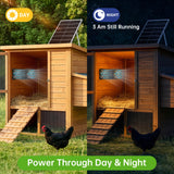 ropelux Solar Fan for Chicken Coop, Solar Powered Dual Exhaust Fans with 18000mAh Battery & 2 Timers, 24/7 Strong Airflow Cooling Ventilation for Greenhouses, Dog Houses, Attics, Sheds, Cabins