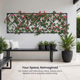 Giant Wall Trellis, 8 Foot Tall (96” high by 32” Wide), for Outdoor Climbing Plants, Sturdy Rectangular Shaped Metal Frame with Lattice Design