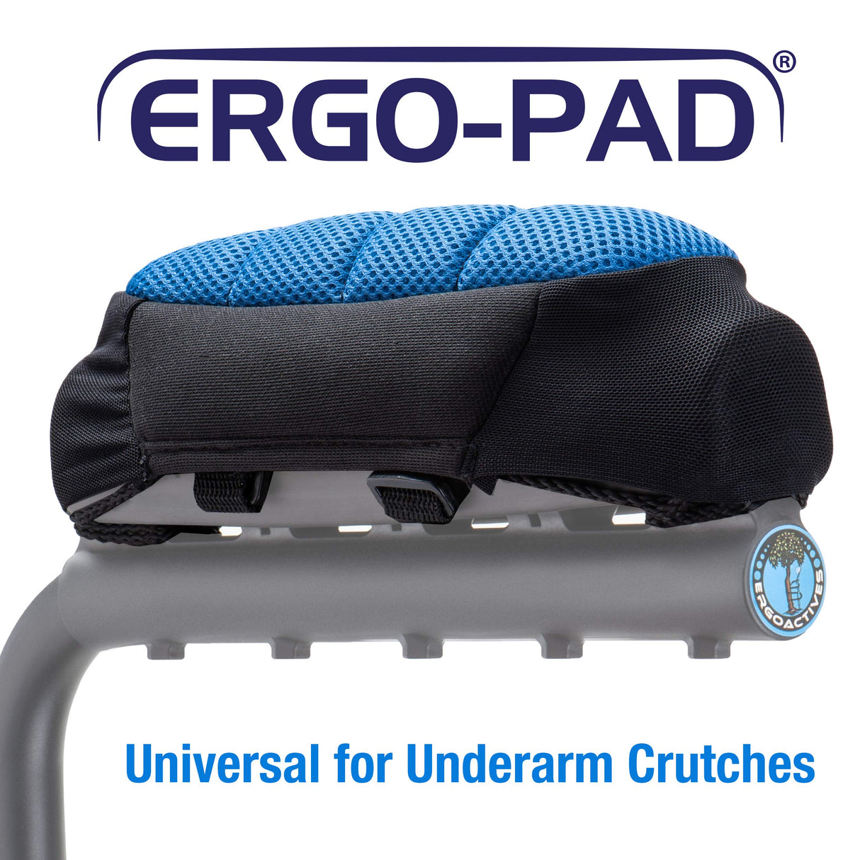 ErgoPAD- Soft Ergonomic Double-Layer Foam Padding for Underarm Crutches. Universal Underarm Double-Padded Crutch Pillow Covers with Lateral Cushioned Support (2 Unit Pack-Universal)