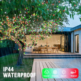 JMEXSUSS 500 LED Red White and Green Christmas Lights, 8 Modes 163ft String Light Plug in with Remote Control, Clear Wire Christmas String Lights Outdoor Waterproof for Outside Tree Yard Wedding