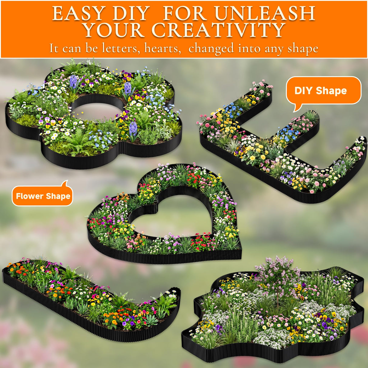 Corrugated Garden Edging,12"×20Ft Galvanized Steel Landscape Edging & Lawn Edging Border,Metal Garden Border for Flower Beds,Garden,Lawn,Raised Beds & Tree Surrounds(Black)
