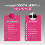 SolDove Bath Sponge Exfoliating Washcloth for Body African Net Shower Exfoliating Towel Back Scrubber Shower Rag Bath Accessories for Smoother Skin (Pink)