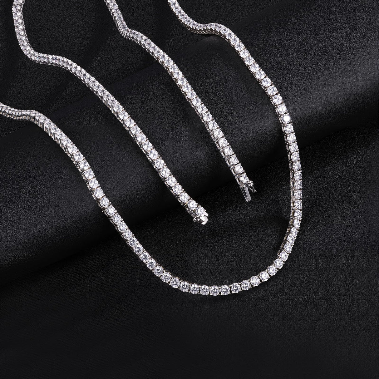 Gemsme 4.0mm Cubic Zirconia Tennis Necklaces for Women and Men |White18inch