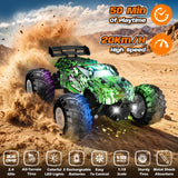 Remote Control Car All-Terrain 1:18 Rc Car with LED Lights 2 Batteries