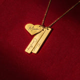 Custom Necklaces for Women - Mom Necklace for Women, Name Bar & Heart Charm