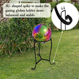 Polyjkl 16" Tall Gazing Ball Stand for 10-12 inch Balls, Black Metal Gazing Globe Display Holder Stands for Outdoor Garden Clearance, 9" L x 9" W x 16" H