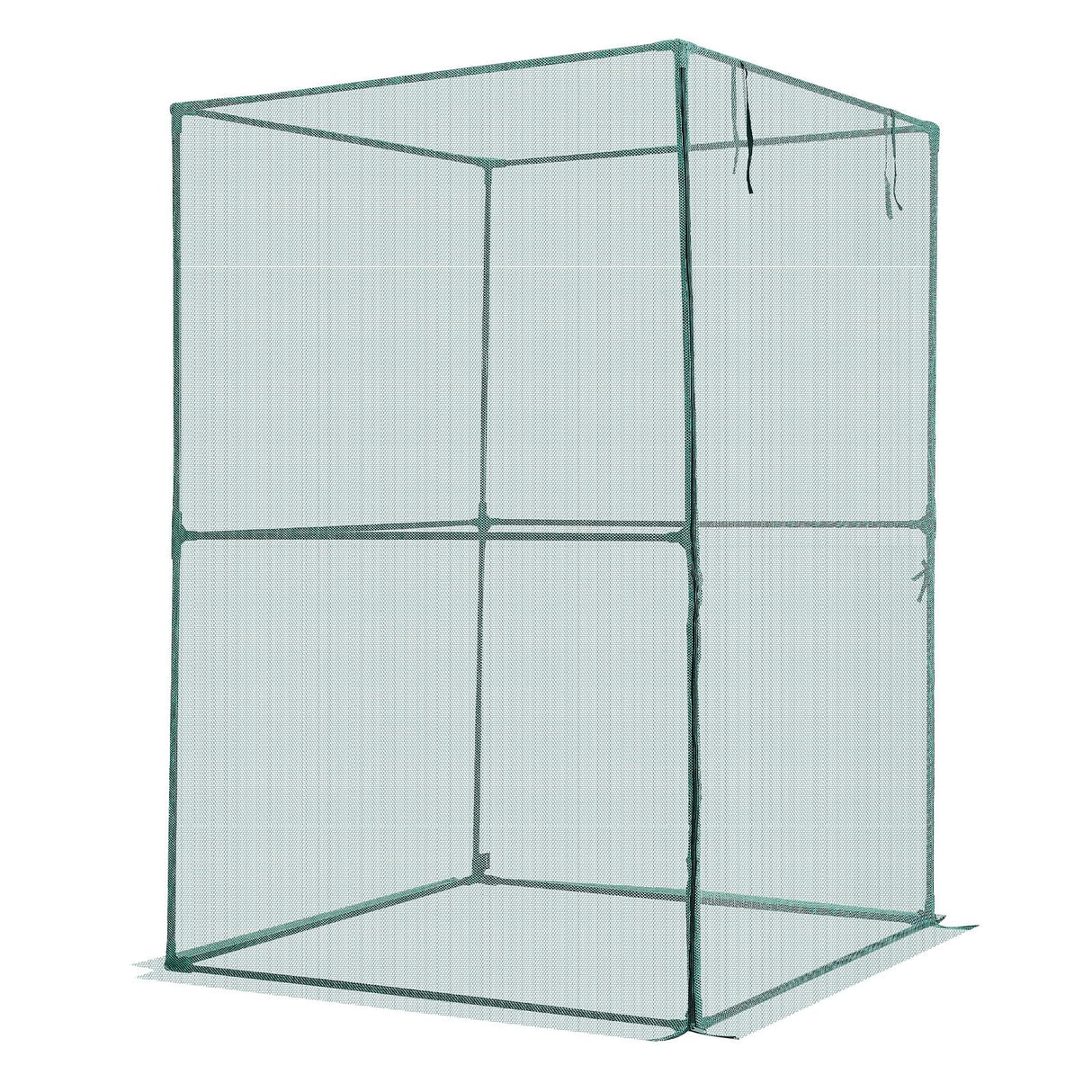 VEVOR Crop Cage, 3.9 x 3.9 x 5.9 ft Plant Protection Tent with Zippered Door, Wind-Resistant Tall Crop Cage, Easy to Install, Outdoor Raised Bed Cover, Tomato Plant Netting for Garden Patio Lawn