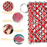 TEZZ 5 Pieces Cast Iron Cleaner Kit Include Stainless Steel Chainmail Scrubber, Dish Scrub Brush, Dual Sided Kitchen Dish Scrubber Sponge, Hot Handle Holder For Cleaning Cast Iron Skillets, Pot & Pans