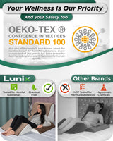 Lunix 4pcs Orthopedic Bed Wedge Pillow Set, Post Surgery Memory Foam for Back, Knee, Leg Pain Relief, Adjustable Sitting Pillow for Sleeping, Acid Reflux, GERD, with Hot Cold Pack, Brown/White