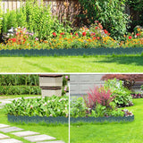 EEOCWF 20 Pcs Garden Edging Border, 10.5ft Plastic No Dig Landscape Borders, 5.3 inch Tall Interlock Decorative Gardens Fences Edging, Flexible Lawn Flower Bed Border, for DIY Patio Walkway Yard