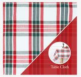 PurpleEssences Homestead Plaid Set of 12 Cloth Dinner Napkins 100% Cotton 18x18 - Soft Durable Washable - Ideal for Farmhouse Party Wedding Christmas - Red Green and White