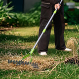 WORKPRO Thatch Rake, 15-Inch Thatching Rake for Lawns with 5FT Handle