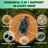 Sea Moss Multimineral Liquid Supplement - Irish Sea Moss Black Seed Oil Ashwagandha Burdock Root Bladderwrack - Gut Health, Immune & Thyroid Support for Women - Grape Flavor - 2 Fl Oz - Made in USA