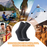 Welwoos Heated Thermal Socks for Women & Men Winter Warm Ski Thick Boot Insulated Gift Socks Stocking Stuffers for Women 3 Pairs (Dark Grey,L)