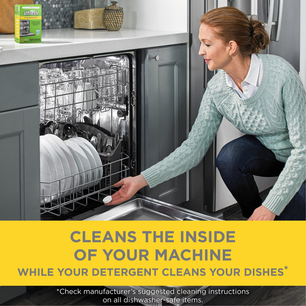 Affresh Dishwasher Cleaner, 12 Month Supply, Helps Remove Limescale and Odor-Causing Residue