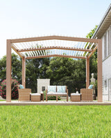 Peak Roof Louvered Pergola 11 ft x 13 ft, Outdoor Aluminum Pergola