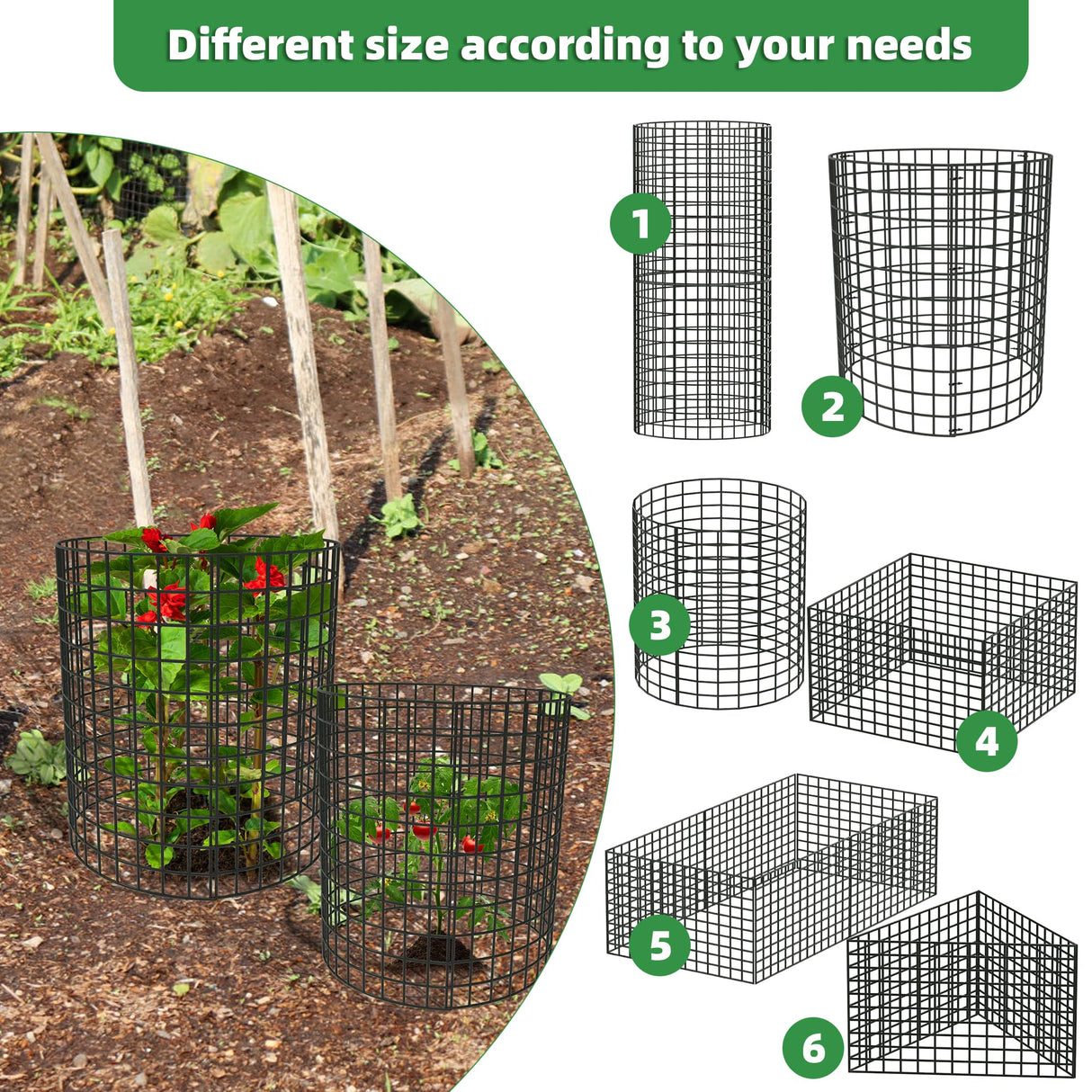 UNIFAMILY 12 Pcs Plant Protectors from Animals, 16x12IN Metal Plant Cage to Keep Animals Out, 4 Pack Garden Cages to Keep Animals Out, Garden Protection for Vegetables Chicken Wire Cage for Plants