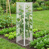4 Pcs Garden Bird Netting for Triangle Plant Cage, 59" x 20" x 20" Tomato Cage Garden Net Cover with Zipper, Tomato Trellis Insect Bird Barrier Protection Mesh for Vertical Climbing Plant Vegetable