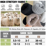 EBMORE Womens Merino Wool Slouchy Boot Socks Thermal Warm Winter Thick Scrunch Slouch Cozy Crew Gifts Socks 4 Pairs Stocking Stuffers(Black/khaki/Grey/White,M)