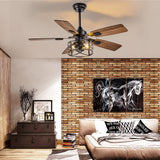 Depuley 42-Inch Ceiling Fans with Lights: Caged Ceiling Fans Dual Finish 5 Blades - Rustic Ceiling Fan with Remote Control for Farmhouse Living Room Outdoor Porch Noiseless (Black Walnut)