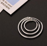 Sllaiss 3 Pairs 925 Sterling Silver Small Hoop Earrings For Women Men Round Endless Hoop Earrings Set Lightweight 10MM 15MM 20MM (Set 1：10MM 15MM 20MM)