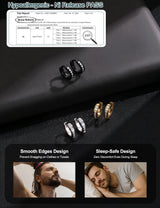 316L Stainless Steel Hoop Earrings for Men Women Hypoallergenic Cubic Zirconia Silver/Black/Gold Hoop Huggie Cartilage Earrings for Women Men Hoops 13mm Outer diameter