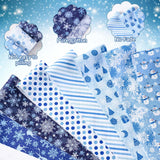 40 Pcs Winter Christmas Snowflakes Cotton Jelly Fabric Strips Blue and White Snowflake Reindeer Patchwork Strips for Quilting Crafting Snowman Precut Patchwork for Sewing DIY Crafts