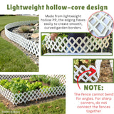 LaLaGreen Garden Edging Border (23x8.5in, 10 Pack) White Plastic Fence