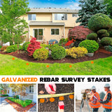Silkfly 8 Pack,8 Inch Galvanized Rebar Survey Marker 0.75 LB,Orange