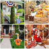 Silicherry 8 Set Seasonal Holiday Goose Outfits Christmas Valentine's Day Summer All Seasons Lawn Porch Goose Clothes Costume for 23" Cement Statue Garden Patio Outdoor Decoration(Boy Style)