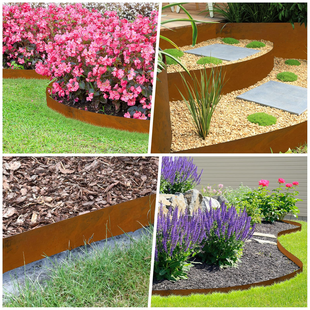 Ganeekiron Metal Landscaping Edging, 6Hx40L Inch 6-Pack Rustic