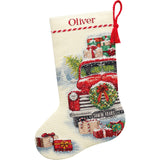 Dimensions Whimsical Counted Cross Stitch Kit Santa's Truck Stocking - 16"(1 Pc.) - Christmas Stocking, DIY Gift for Loved Ones, Ideal for Festive Events