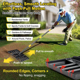Lawn Leveling Rake, Heavy Duty 17" x 10" Stainless Steel Lawn Leveler for Soil Dirt Leveling Spreading,72" Adjustable Long Handle,Golf Field,Lawn,Tight Spot Landscaping Tool,Ground Leveler for Yard