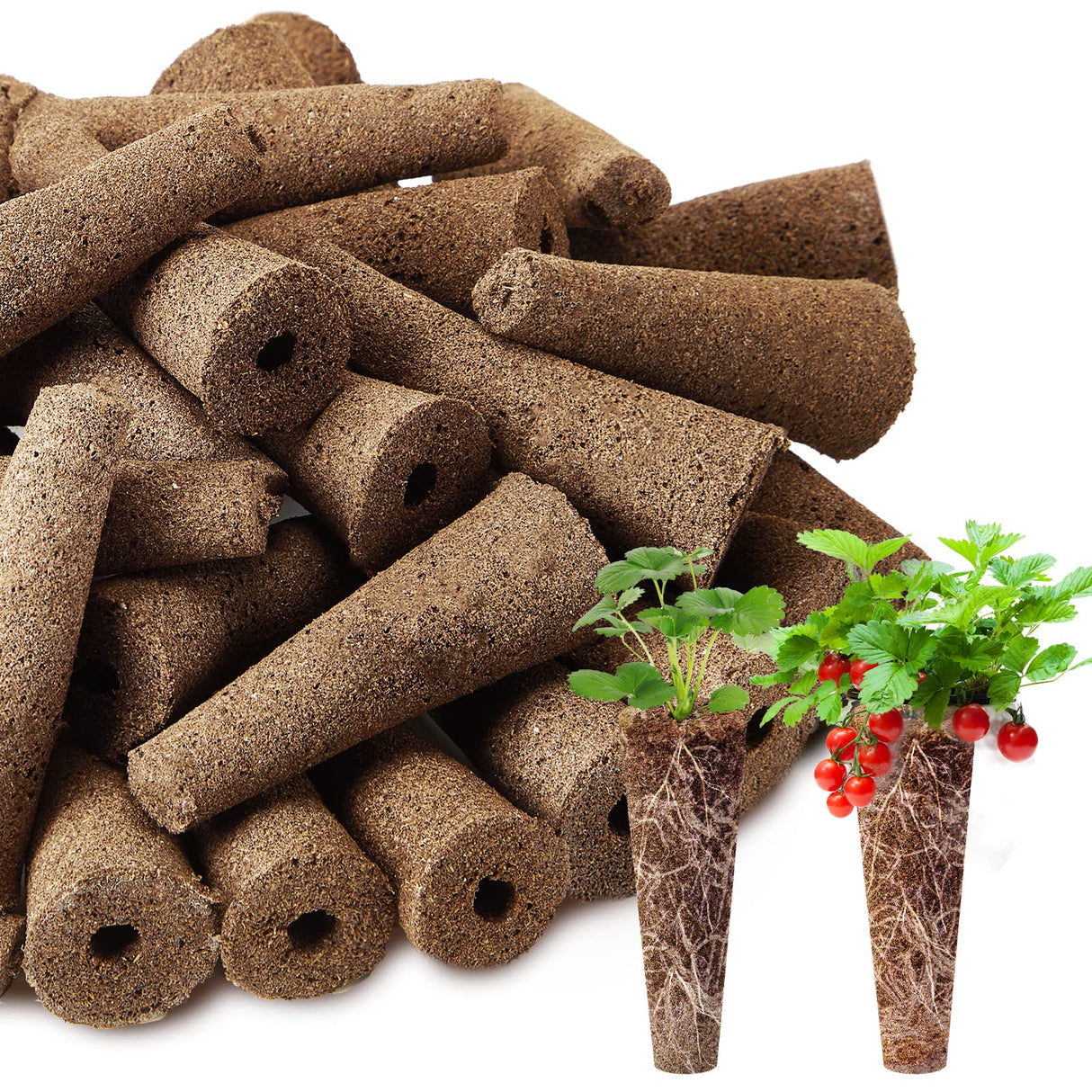 Chumia 200 Pcs Hydroponics Grow Sponges Replacement Root Growth Sponges Pods Kit Seed Starter Pods for Hydroponics Growing System Garden Patio