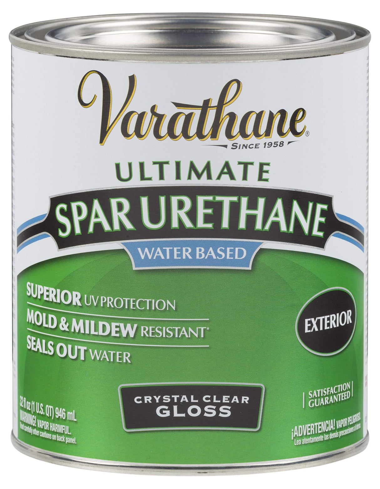 Varathane 250041H Water-Based Ultimate Spar Urethane, Quart, Gloss