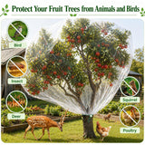 3 Pack 8 x 8 ft Large Fruit Tree Netting Covers with Zipper & Drawstring, Extra Fine Mesh Garden Netting for Blueberry Peach Apple Trees, Protects Fruit from Birds, Squirrels, Deer, Cicadas & Beetles