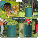 Mokani Reusable Yard Waste Bags, 79 Gallon Lawn and Leaf Bags 3 Packs, Heavy Duty Garden Bags With Reinforced Handles, Camping Yard Recycling Leaf Bag for Leaves