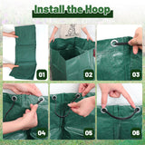 Dntorx 72 Gallons Leaf Bags Lawn Bags, 3 Packs Reusable Yard Waste Bags With Reinforced Handles, Collapsible Garden bag For Leaves,Grass,Storm Debris,Construction Waste, Standable&Foldable
