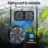DC HOUSE 20W Solar Powered Exhaust Fan for Chicken Coops Greenhouses Sheds Pet Houses and Windows Waterproof and Easy Plug and Play Installation Max Applicable Space 880ft3 (25 m3)