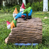 Ahbuohe Decorative Gutter Downspout Extensions Statue,3" x 4" Downspout Extension Sculpture,Gnomes Decorative Rain Gutter Downspout Extension Figurine Decor Sculpture for Lawn Yard