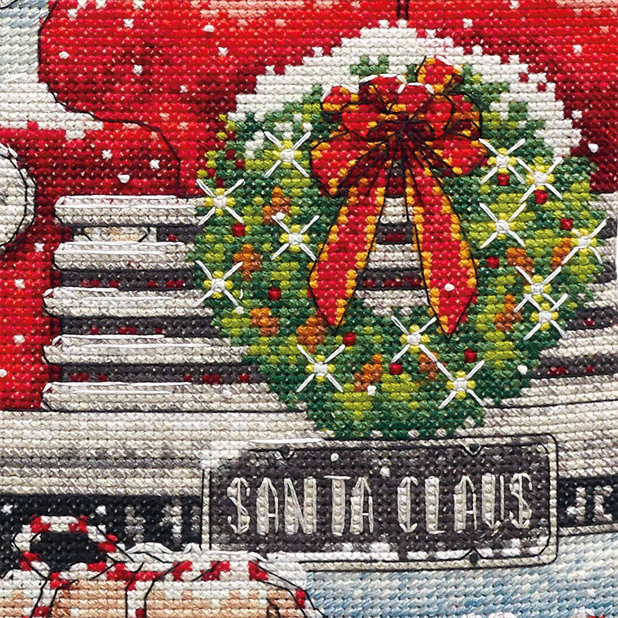 Dimensions Whimsical Counted Cross Stitch Kit Santa's Truck Stocking - 16"(1 Pc.) - Christmas Stocking, DIY Gift for Loved Ones, Ideal for Festive Events