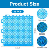 Moonoom 16 Pcs Ground Pool Drainage Walkway, 10.3" x 10.3" Floor Protector Mat, Non-Slip Plastic Modular Interlocking Cushion for Protecting Lawn and Away From Litter