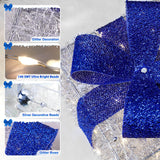 Blue Christmas Decorations, Christmas Lighted Gift Boxes 140 LEDs Light Up Presents Christmas Decor, 8 Modes & Timer Function Plug-in Set of 3 Lighted Christmas Boxes for Xmas Holiday Indoor Outdoor