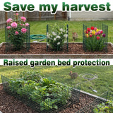 FTLKIBMD 8 Pack Extra Tall Plant Protectors from Animals, 12"x24" Wire Garden Cages for Large Plants Shrubs, 2mm Heavy Duty Metal Mesh Guard for Deer Rabbits, Reusable Garden Protection with Stakes