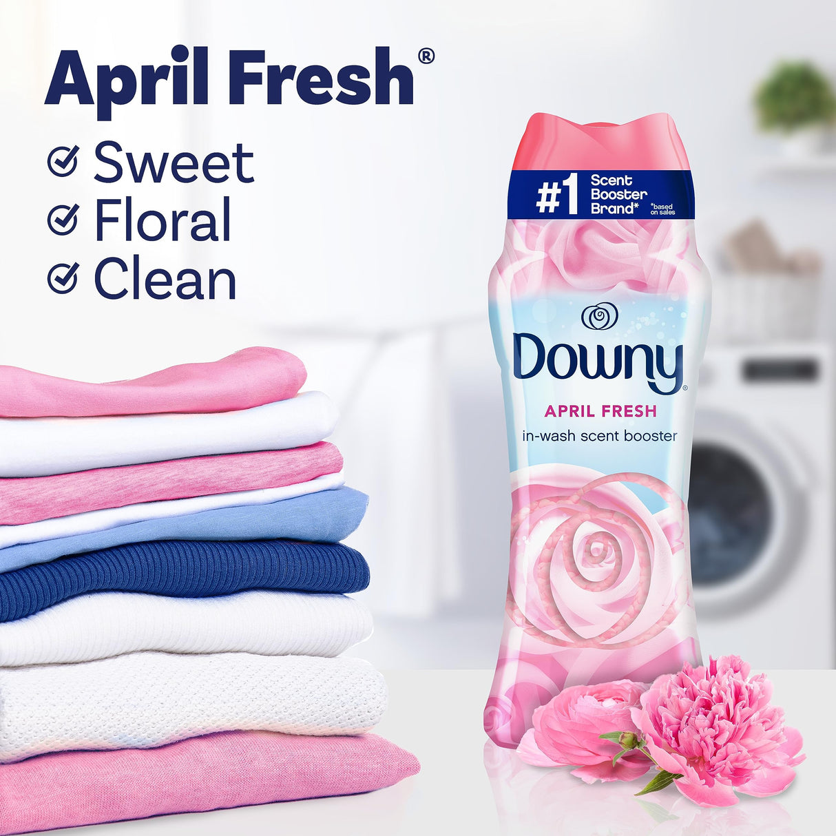Downy In-Wash Laundry Scent Booster Beads, Downy Scent Booster Beads, Laundry Scent Boosters, Odor Eliminator, 24oz