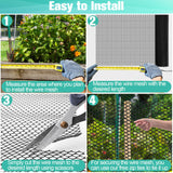 Plastic Mesh Fence Sheet 15.7IN x 50FT - 0.3IN Opening Plastic Chicken Wire Netting Roll Durable for Dogs, Poultry, Puppy, Garden Snake Barrier with 50 Pcs Zip Ties - Black