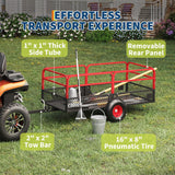 GarveeLife ATV UTV Tow Behind Dump Trailer 1600 lbs 22 Cubic, Red
